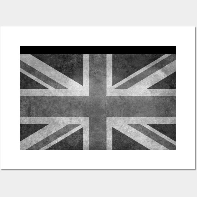 UK British flag in Greyscale Wall Art by Sterling